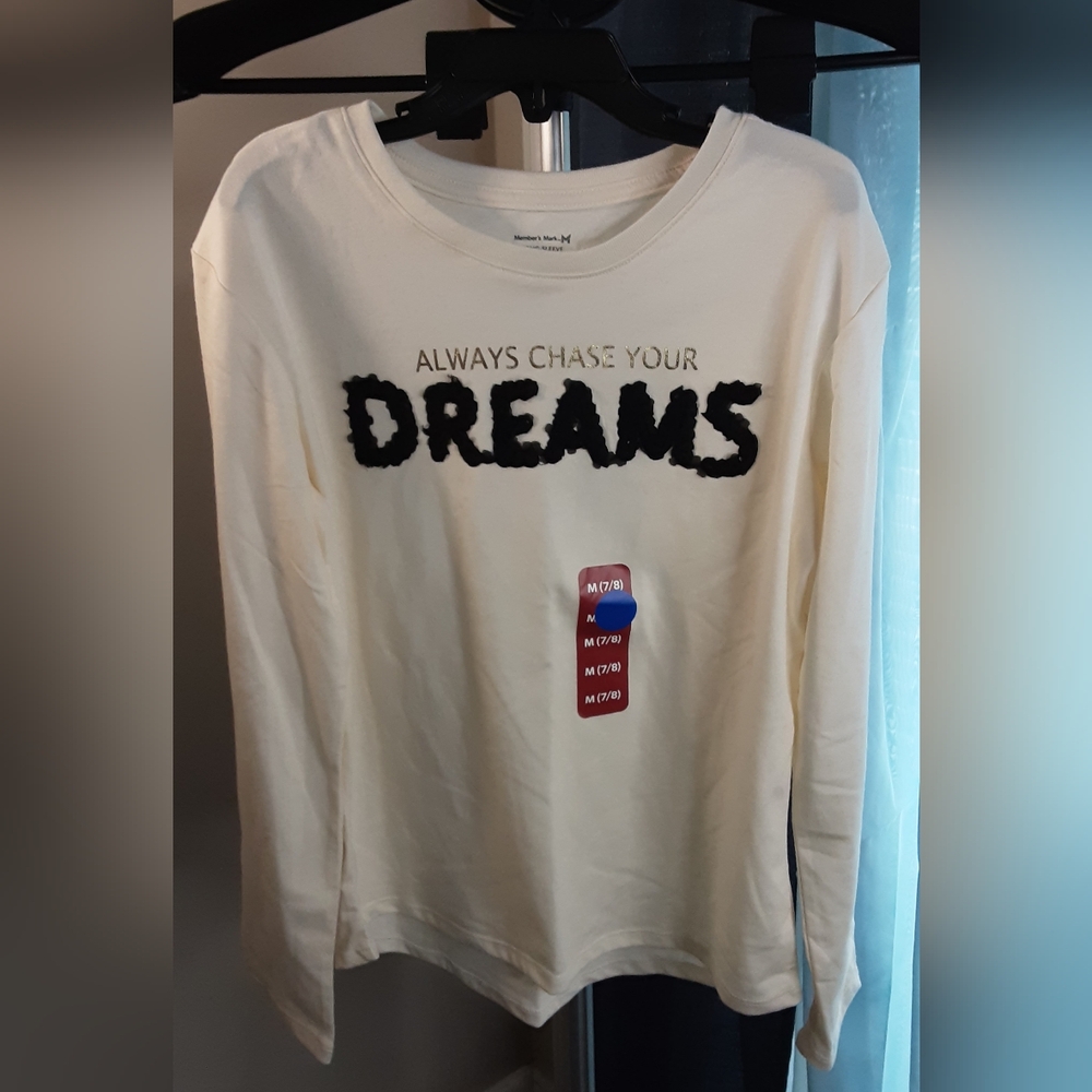 Member's Mark Cream Long Sleeve Kids Shirt